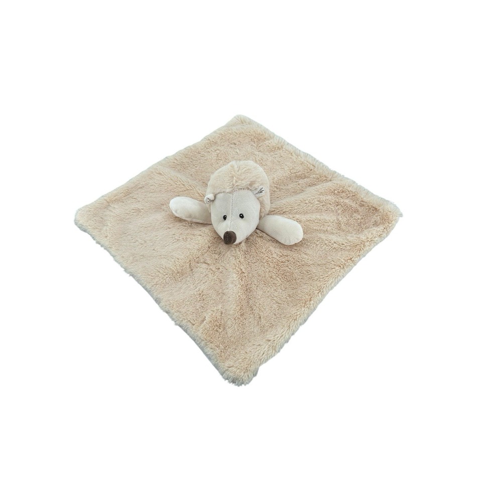 Kellytoy Hedgehog Porcupine Lovey Plush Security Blanket Beige Baby‎ Rattle Toy